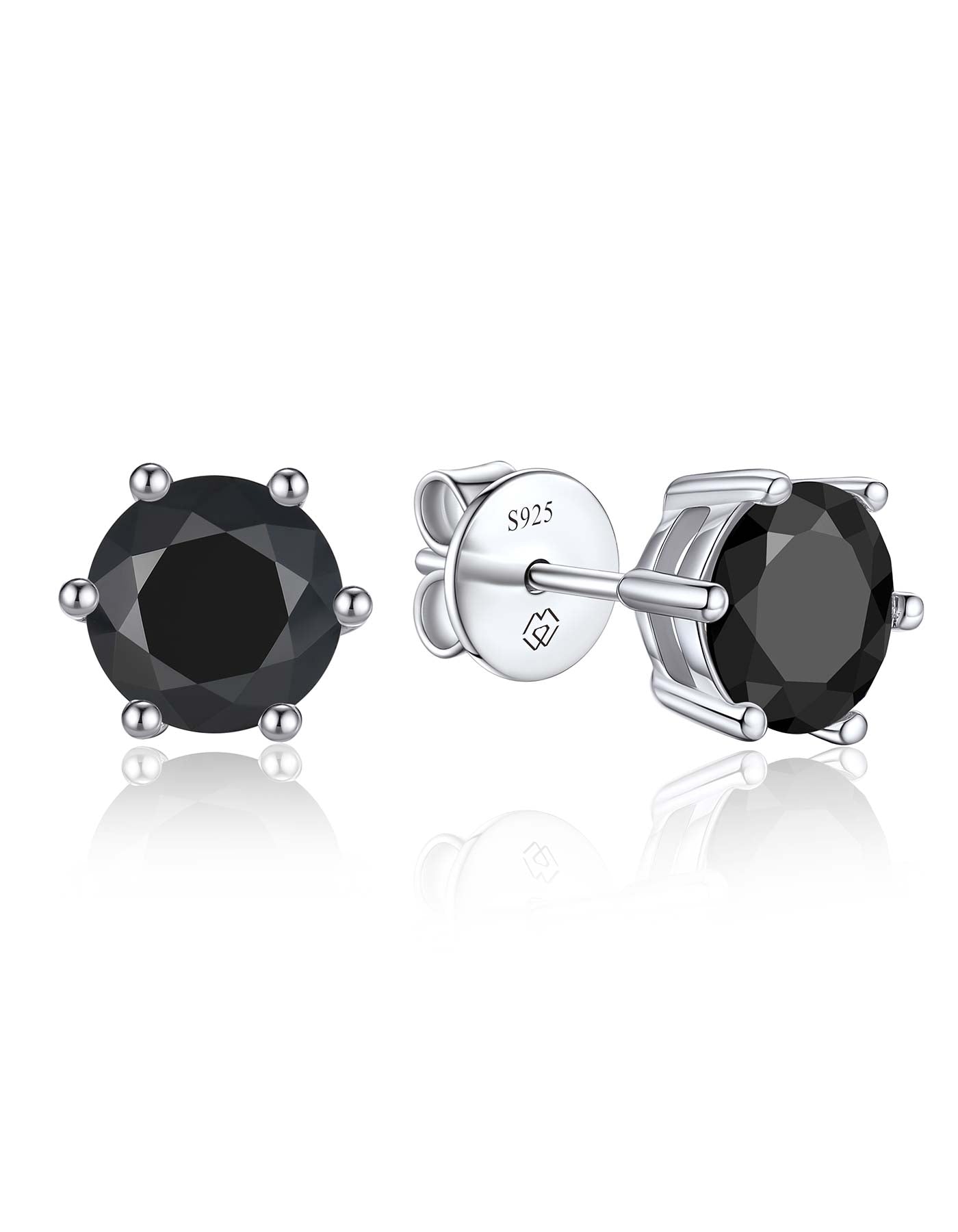 Round Moissanite And Black Moissonite Earring cheapest Studs, Anniversary Gift, Gift for her,925 Sterling Silver Studs