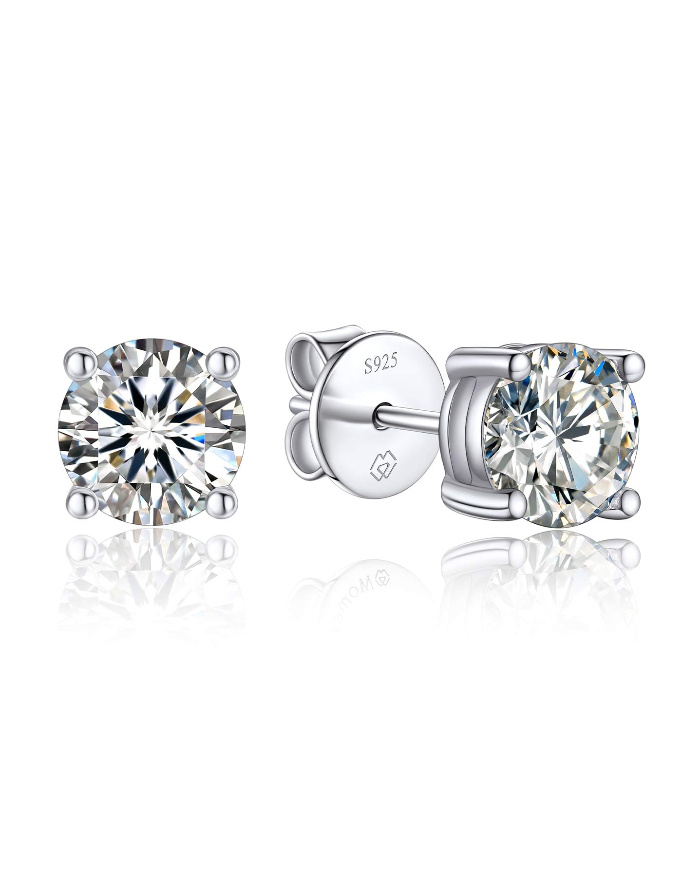 925 Sterling Silver Moissanite Diamond Stud Earrings – MomentWish
