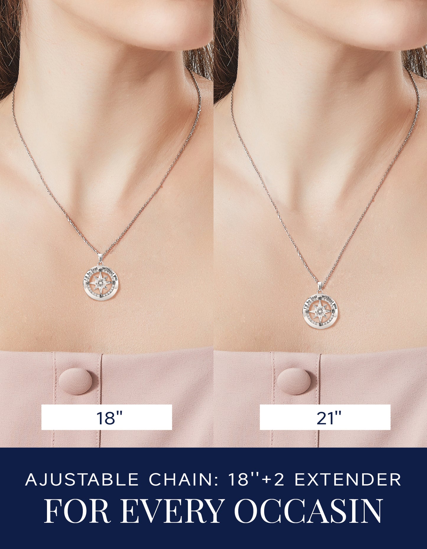 MomentWish Graduation Compass Moissanite Necklace Gifts for Girls Daughter