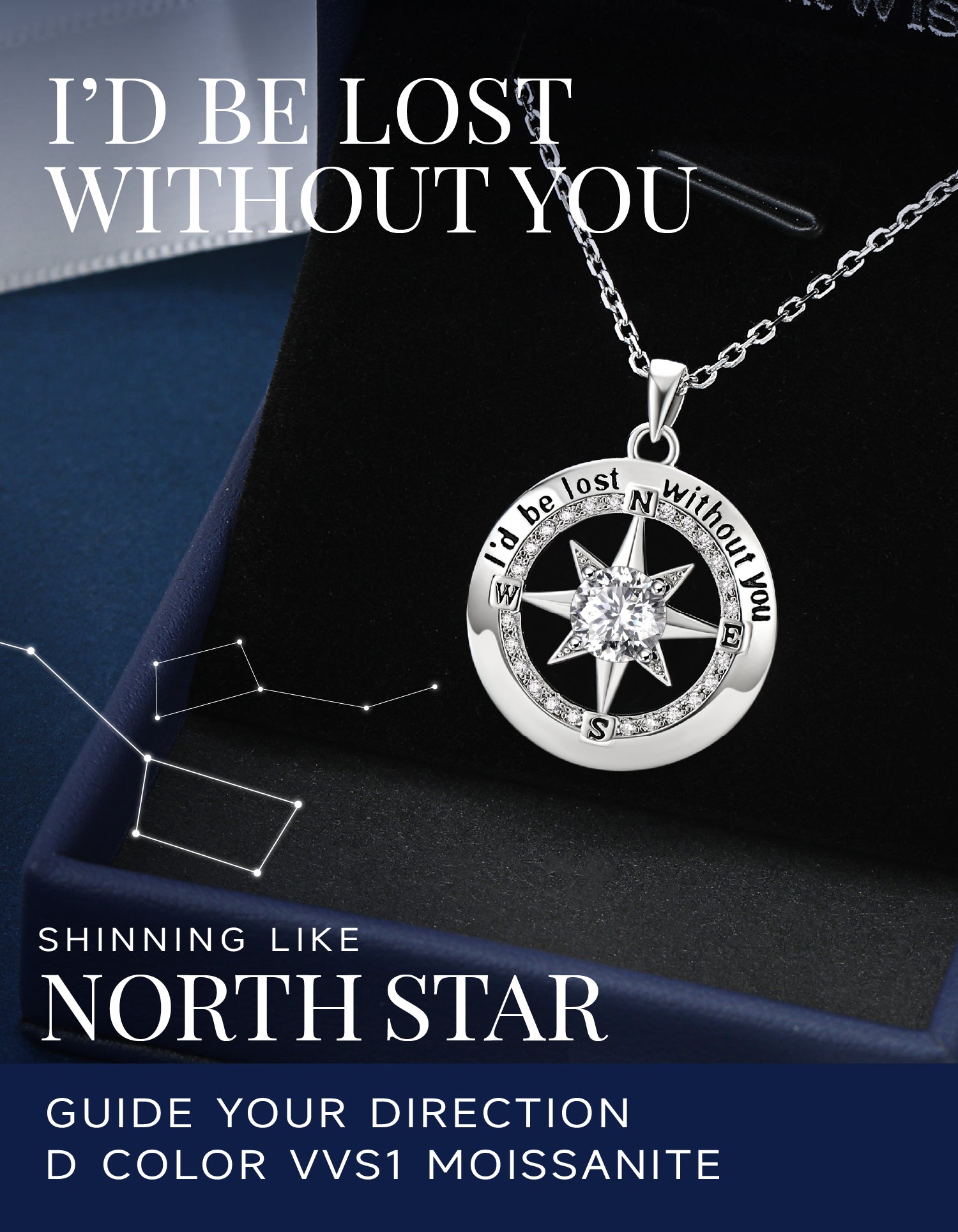 MomentWish Graduation Compass Moissanite Necklace Gifts for Girls Daughter