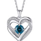 MomentWish Twisted Love Heart Birthstone Necklace For Women Mom