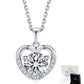 Sterling Silver Heart Moissanite Necklace for for Her Girls