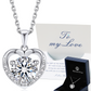 Sterling Silver Heart Moissanite Necklace for for Her Girls