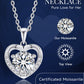 Sterling Silver Heart Moissanite Necklace for for Her Girls