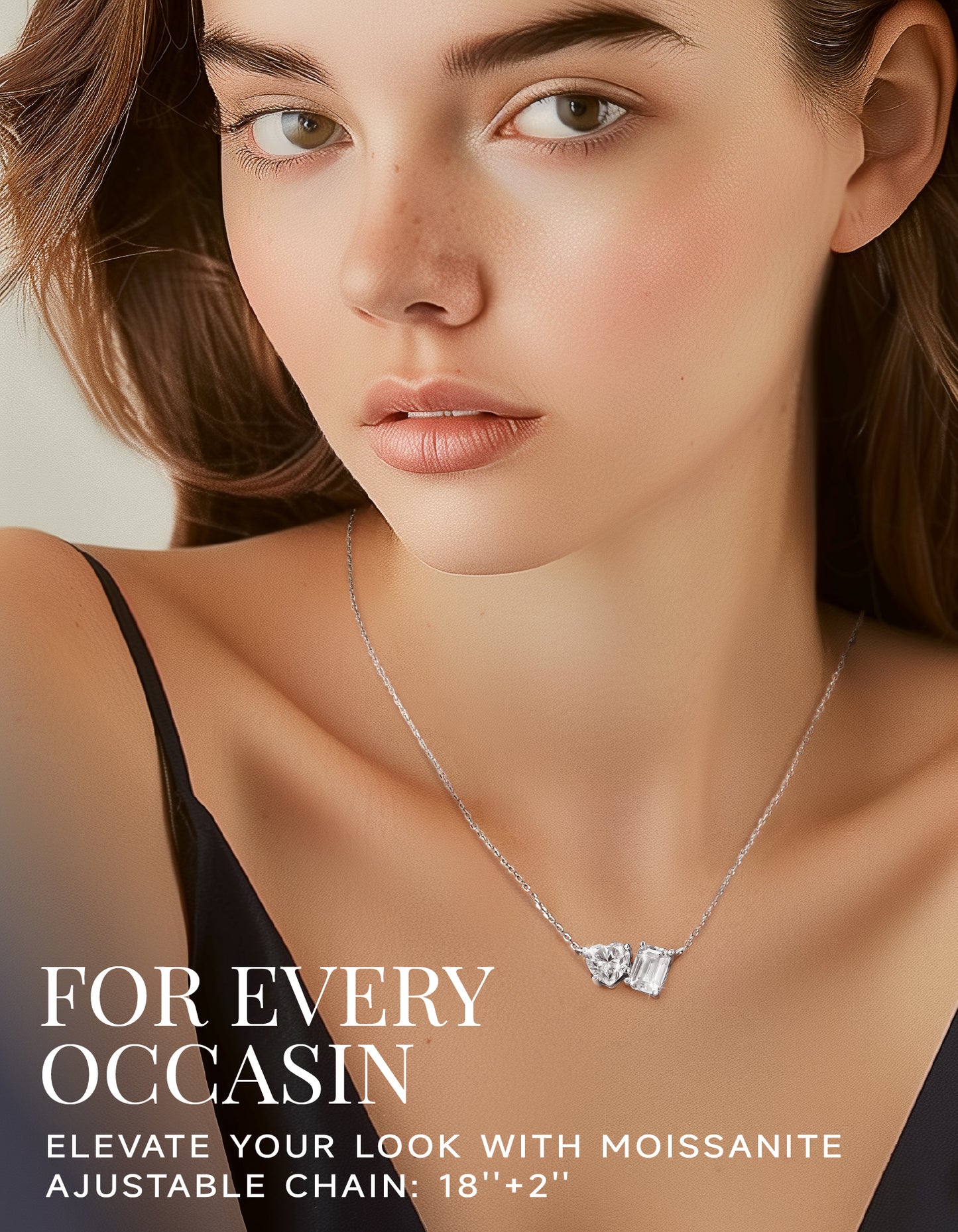 Heart and Emerald Moissanite Necklace