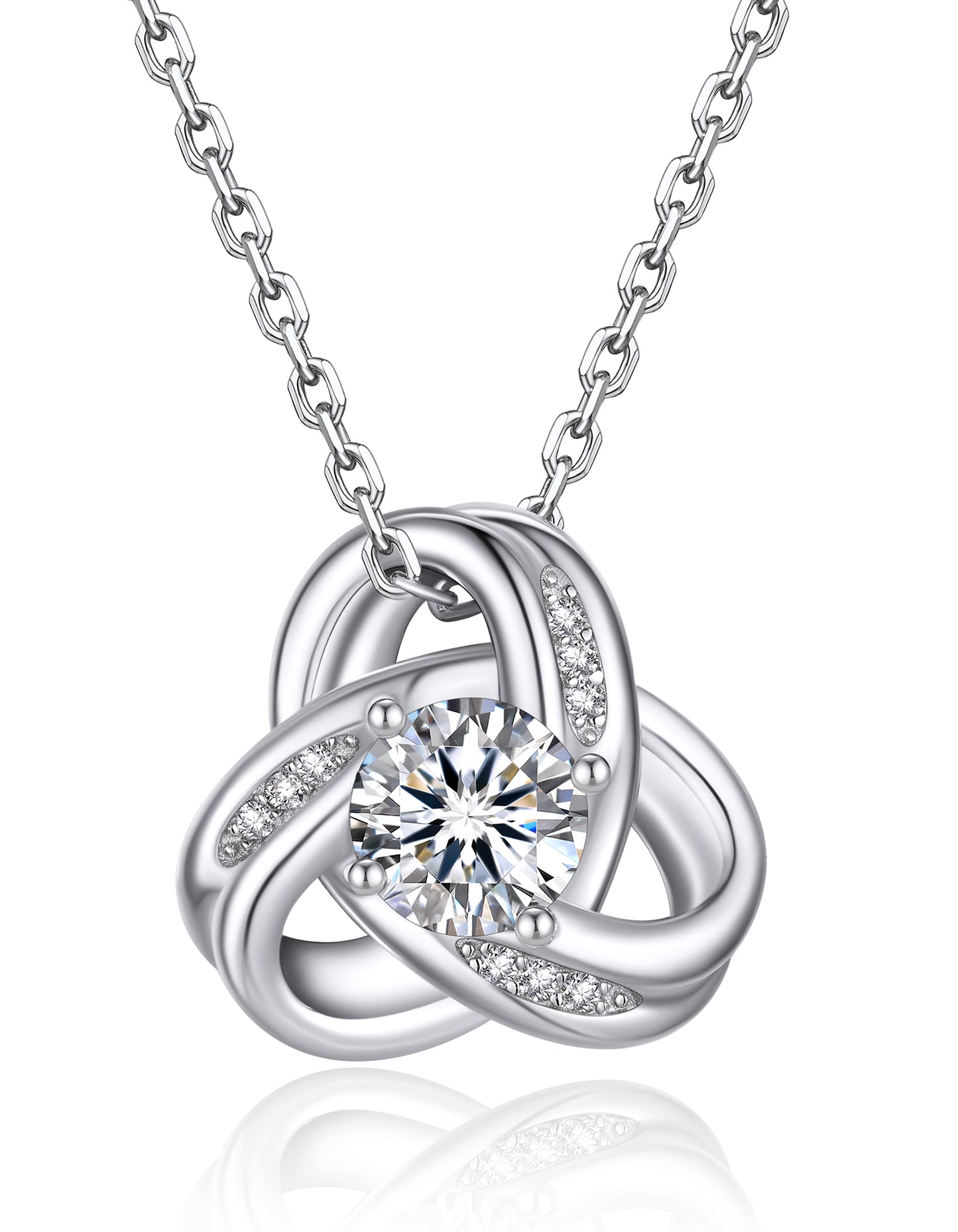 Infinity Love Knot Moissanite Necklace for Women Mom Birthday Gift