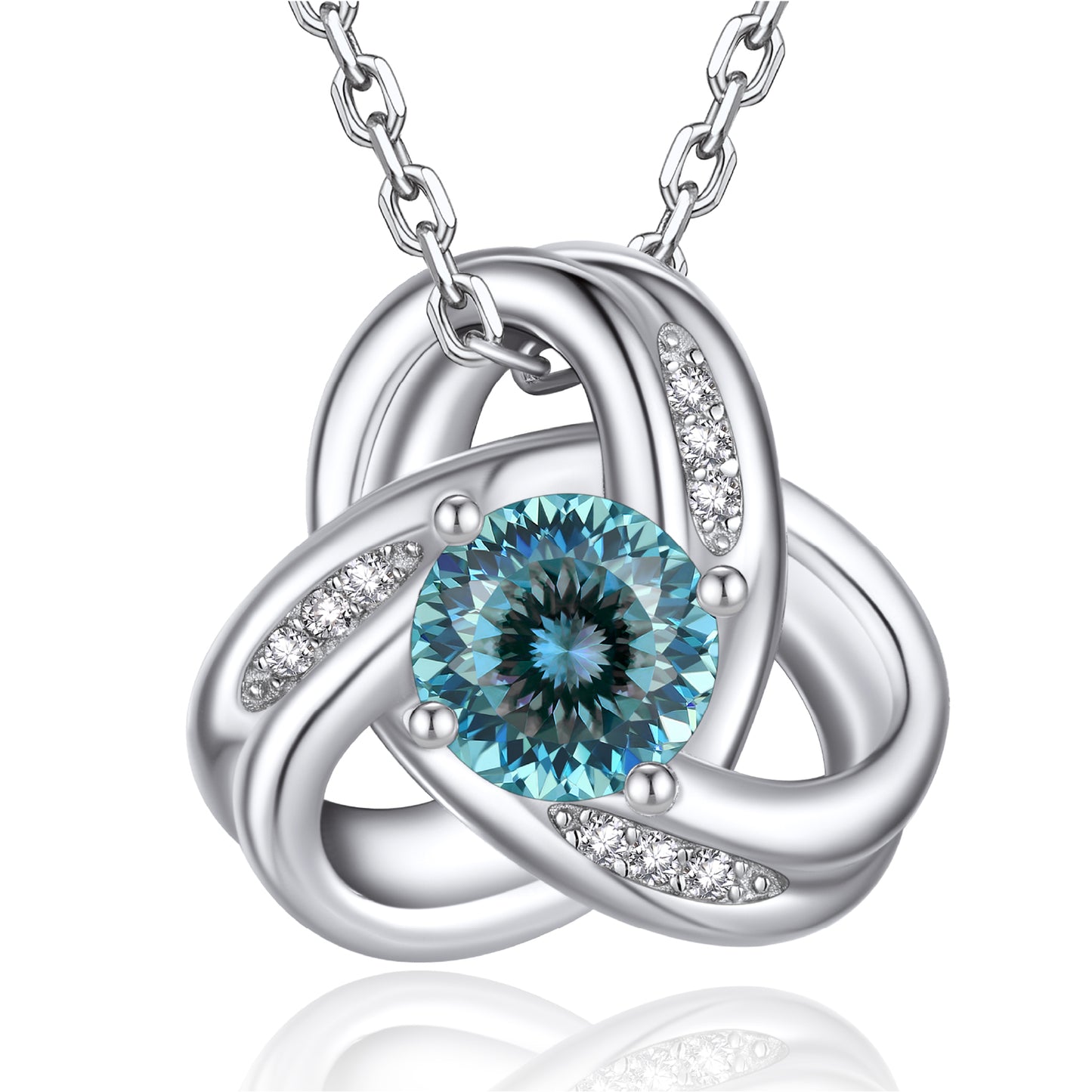 Infinity Love Knot Moissanite Necklace for Women Mom Birthday Gift