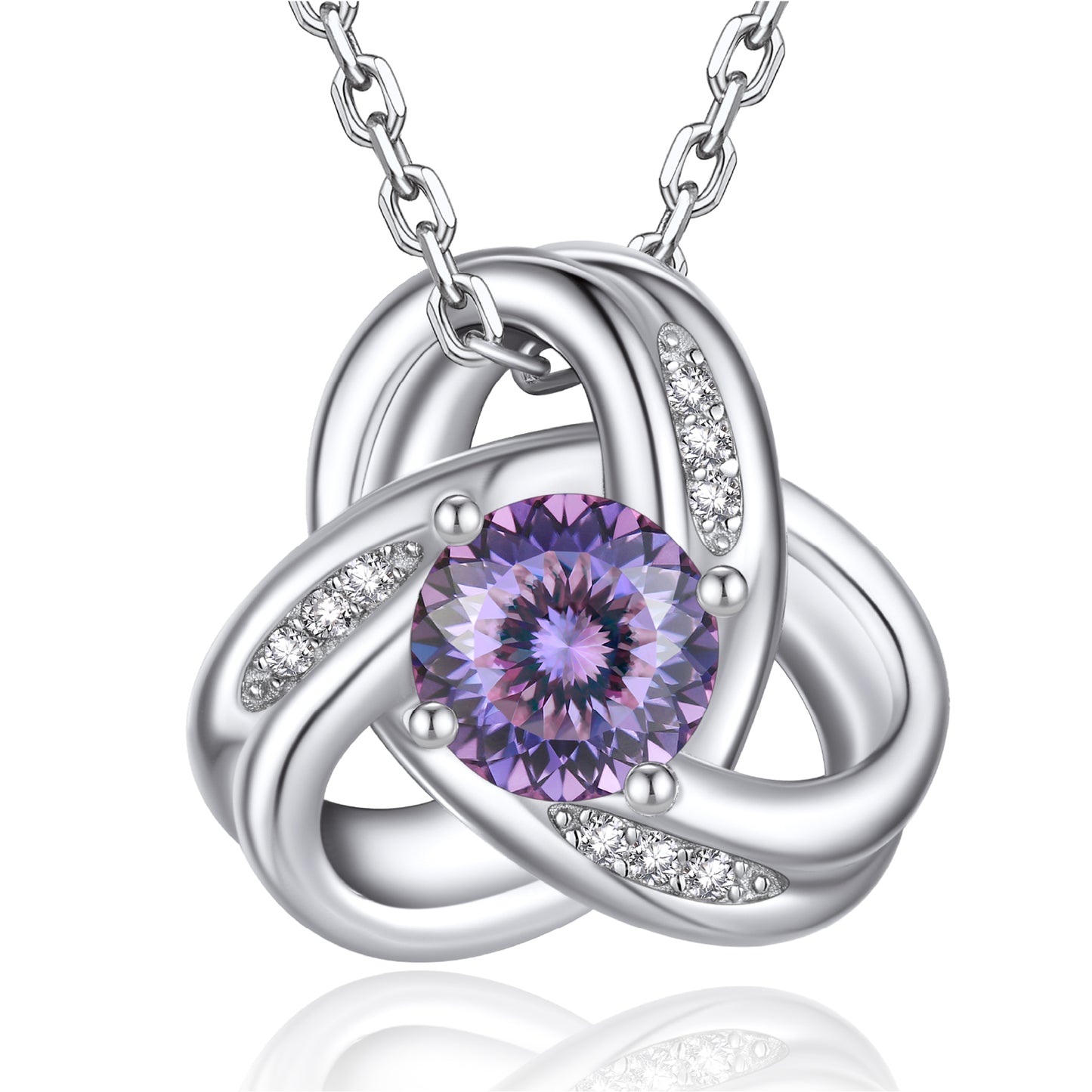 Infinity Love Knot Moissanite Necklace for Women Mom Birthday Gift