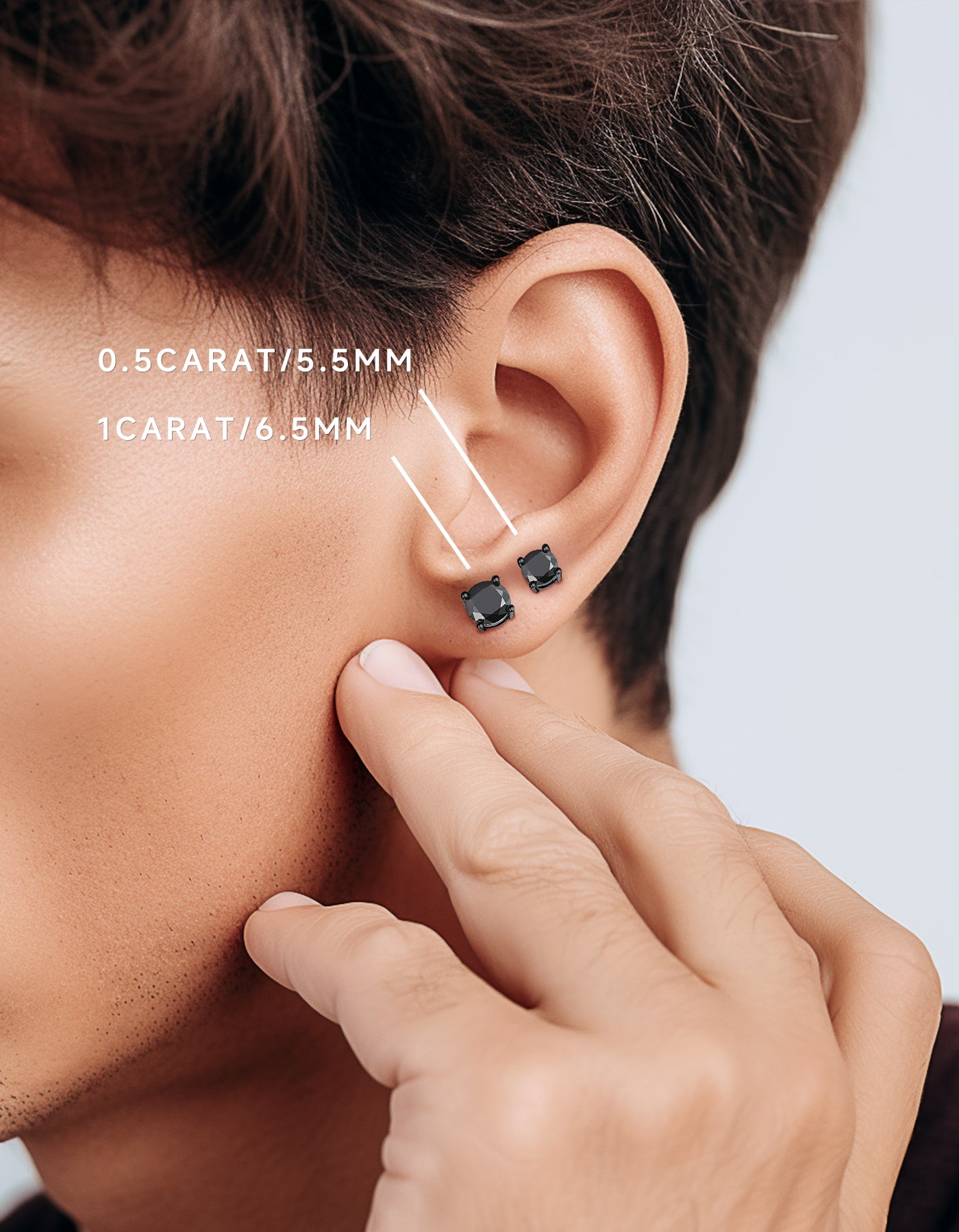 Black moissanite earrings for women men