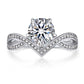 MomentWish Sterling Silver Moissanite Promise Ring Engagement Ring for Women
