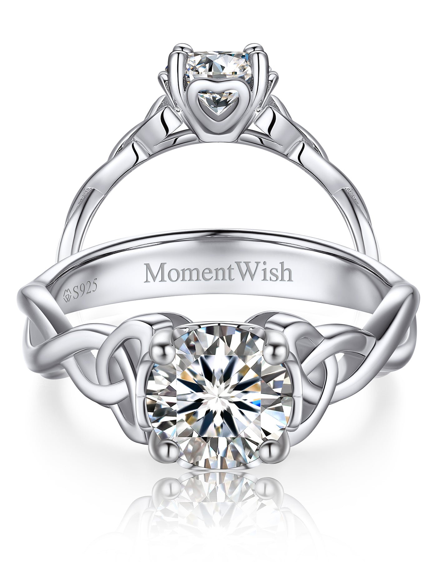 MomentWish Celtic Knot Moissanite Engagement Ring For Women