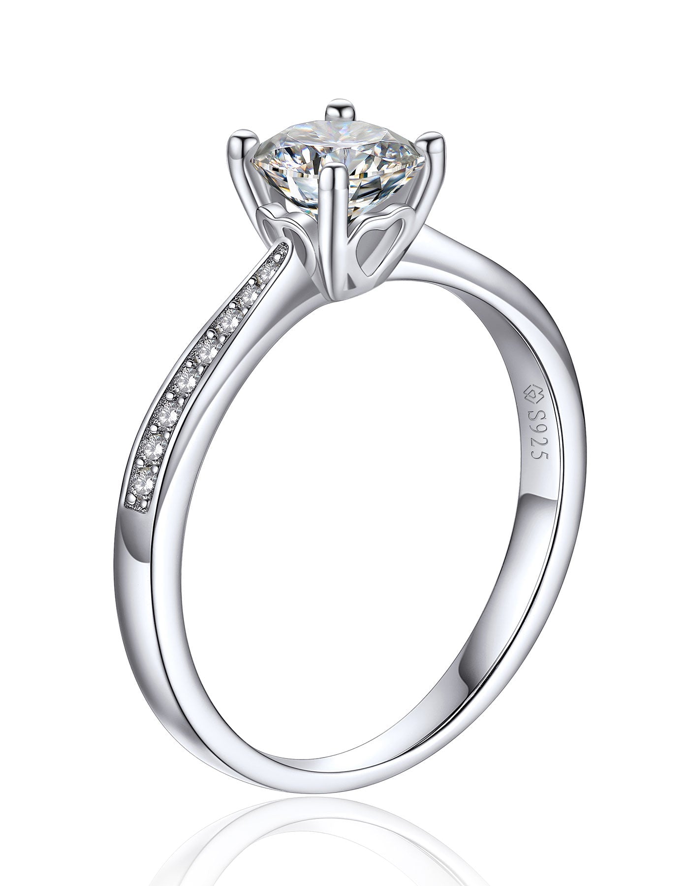MentWish Solitaire Moissanite Engagement Ring
