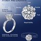 MomentWish Sterling Silver Snowflake Moissanite Engagement Ring for Women