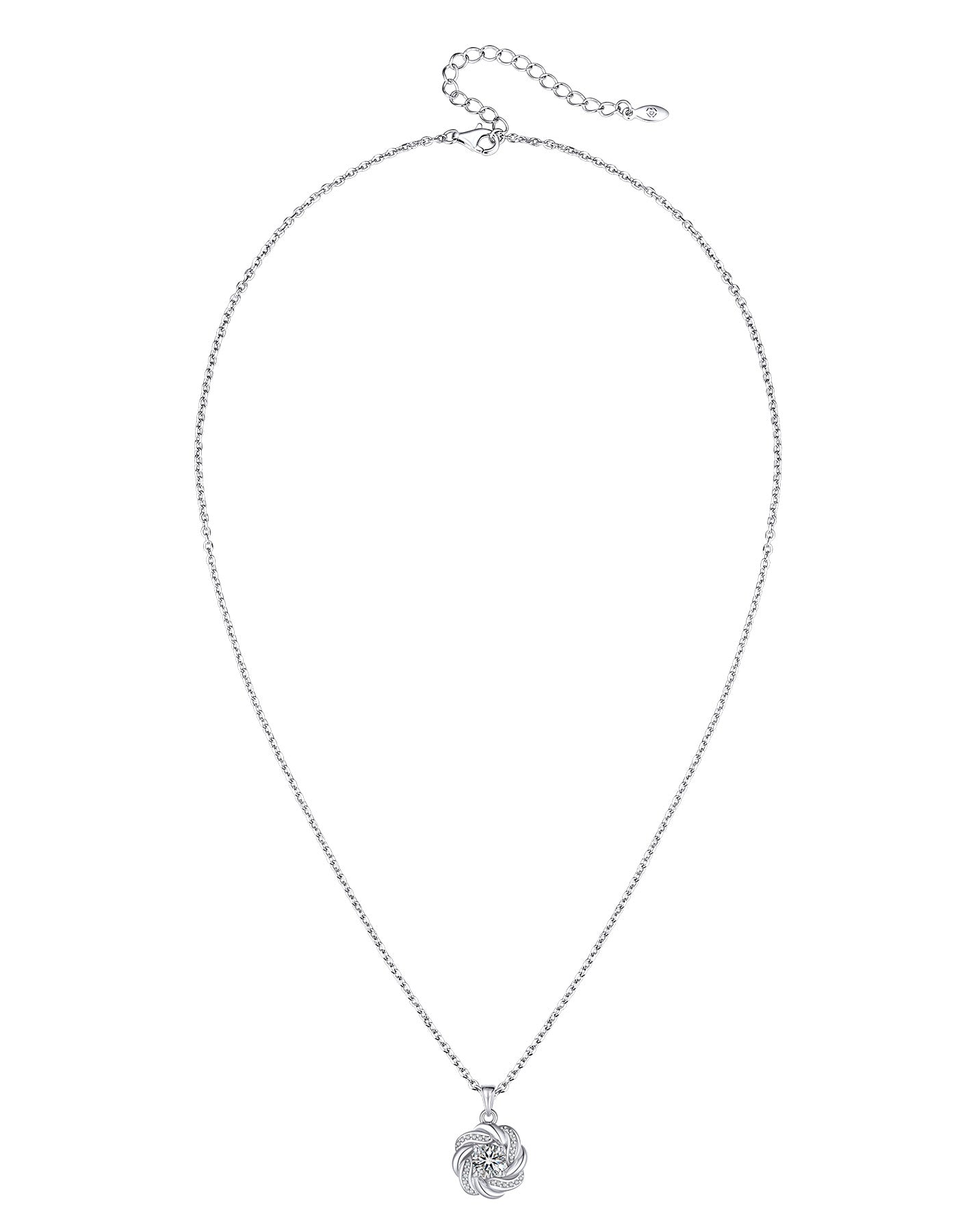 MomentWish  Love Knot Moissanite Necklace