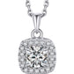 MomentWish Halo Cushion Cut Moissanite Necklace For Women