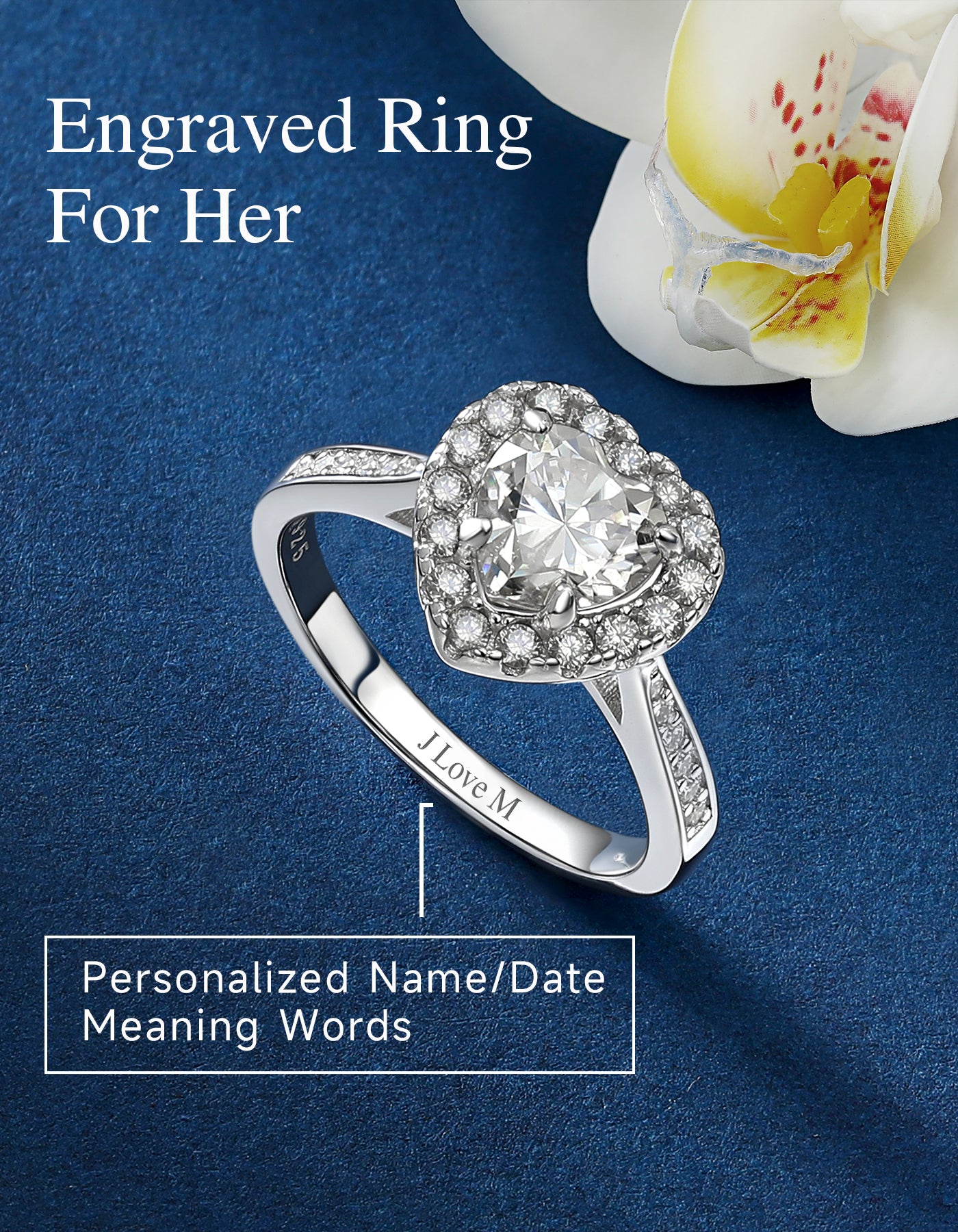 MomentWish Heart Halo Engagement Ring