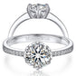 MomentWish Moissanite Engagement Rings Accent Ring for Women
