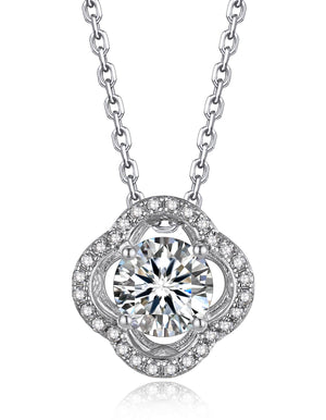MomentWish Moissanite Necklace Four Leaf Clover Necklace For Women