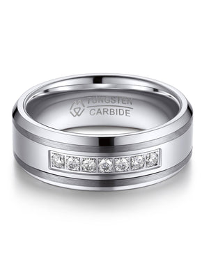 MomentWish Moissanite Tungsten Carbide Band Ring For Men