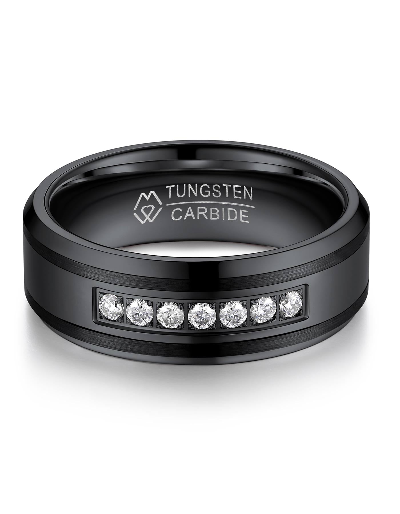 MomentWish Moissanite Tungsten Carbide Band Ring For Men