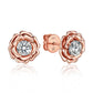 MomentWish Rose Moissanite Stud Earrings For Women Rose Gold