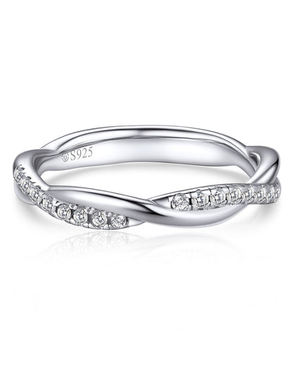 MomentWish Twisted Rope Eternity Wedding Band Ring For Women