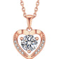 MomentWish Sterling Silver Moissanite Heart Necklace For Women