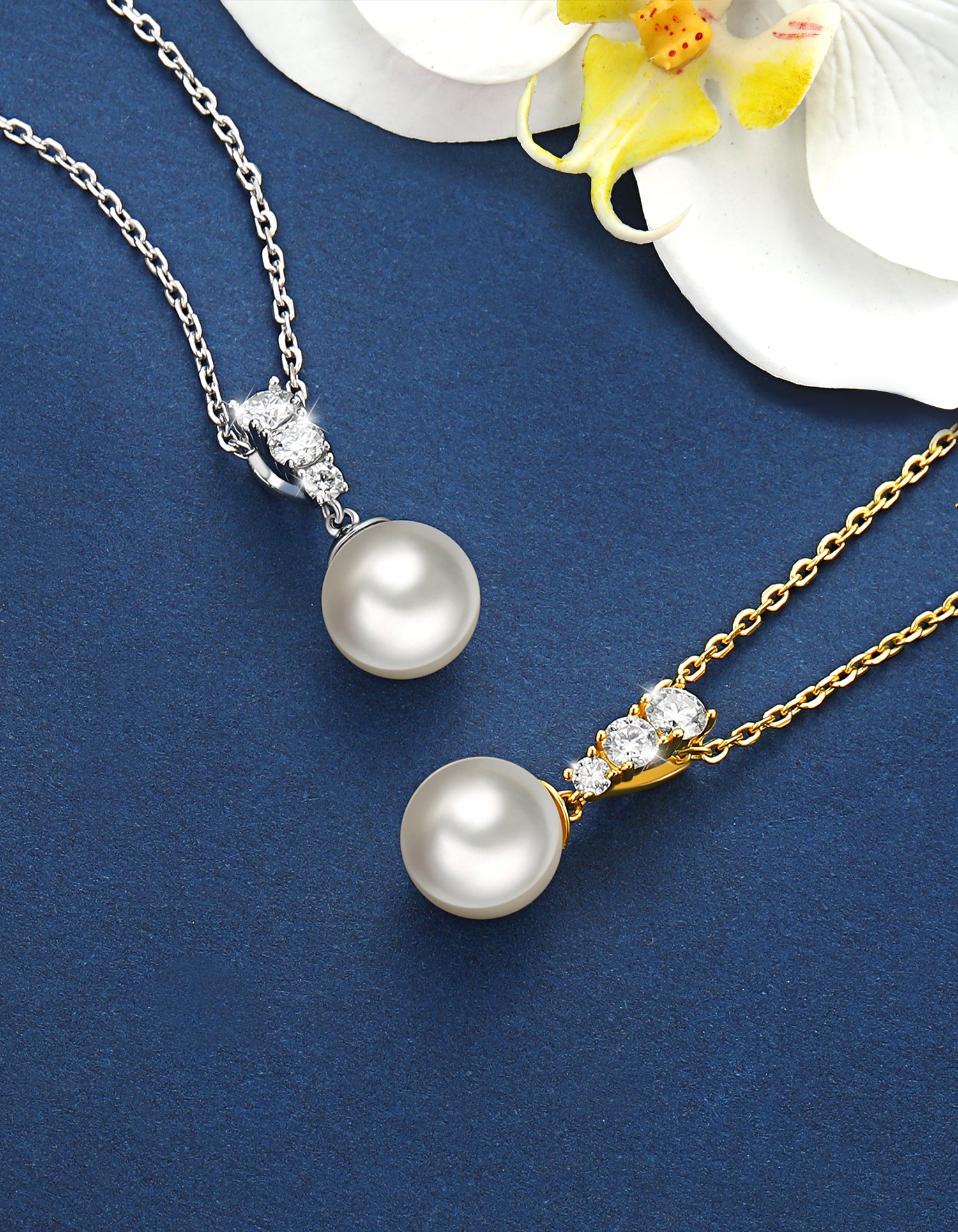 Pearl Necklaces with Moissanite 30th Wedding Anniversary for Wife