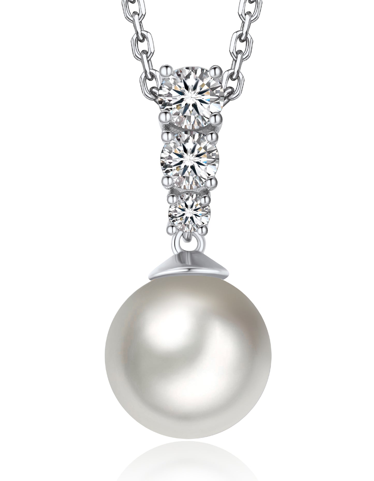 Pearl Necklaces with Moissanite 30th Wedding Anniversary for Wife