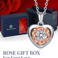 MomentWish Rose Heart Photo Locket Necklace with Moissanite for Women