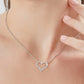 MomentWish Sterling Silver Heart Pendant Necklace Halo Moiassanite For Women