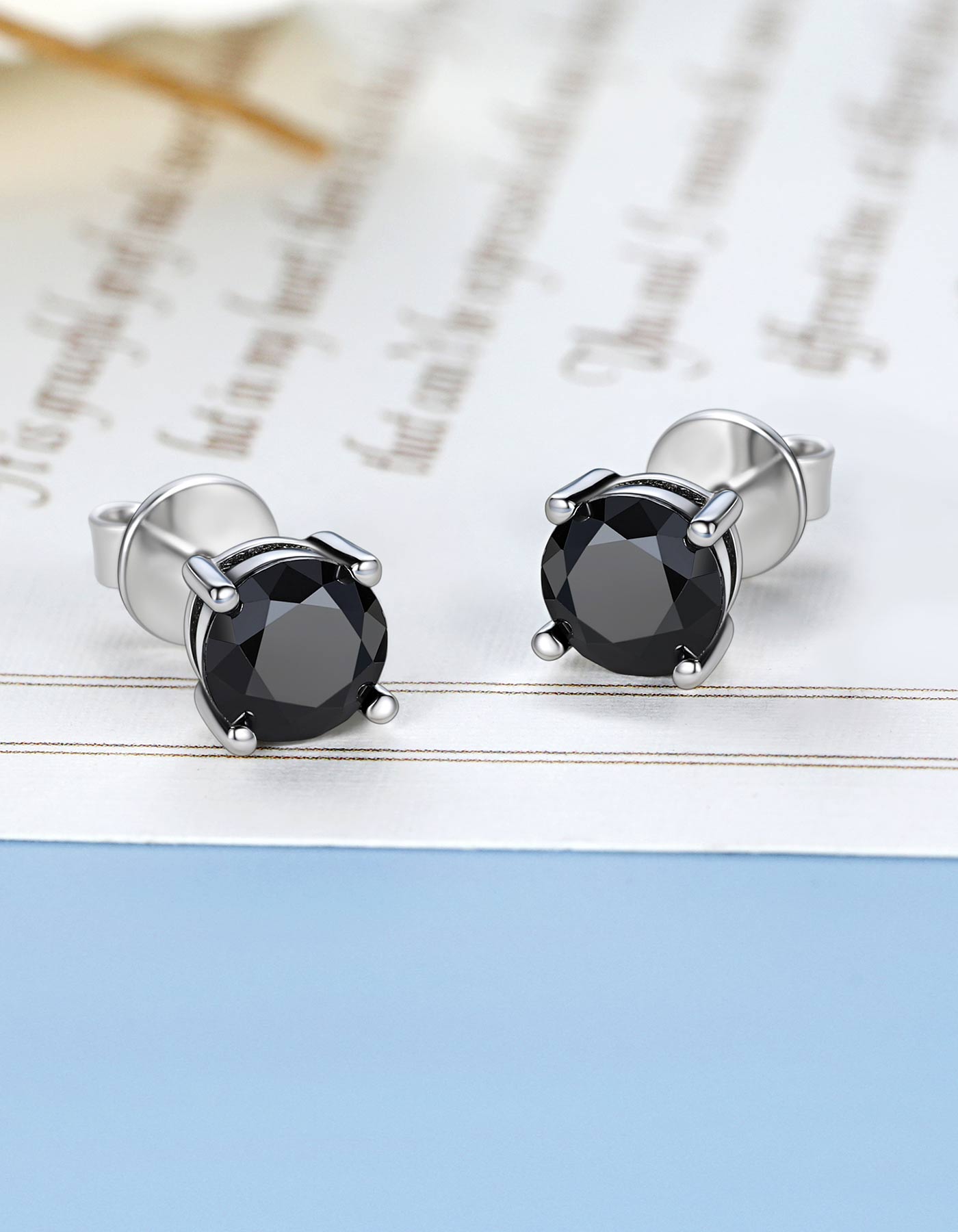 4 discount Carat Black Diamond Moissanite Stud Earrings