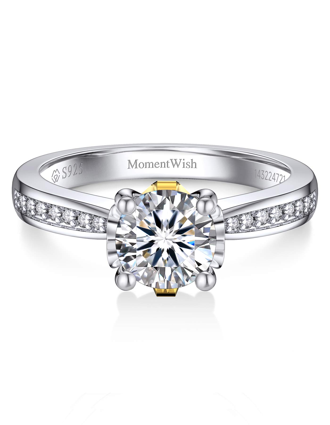 MomentWish Custom Initial Moissanite Accented Engagement Ring
