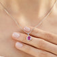 Personalized Birthstone Moissanite Halo Necklace for Women