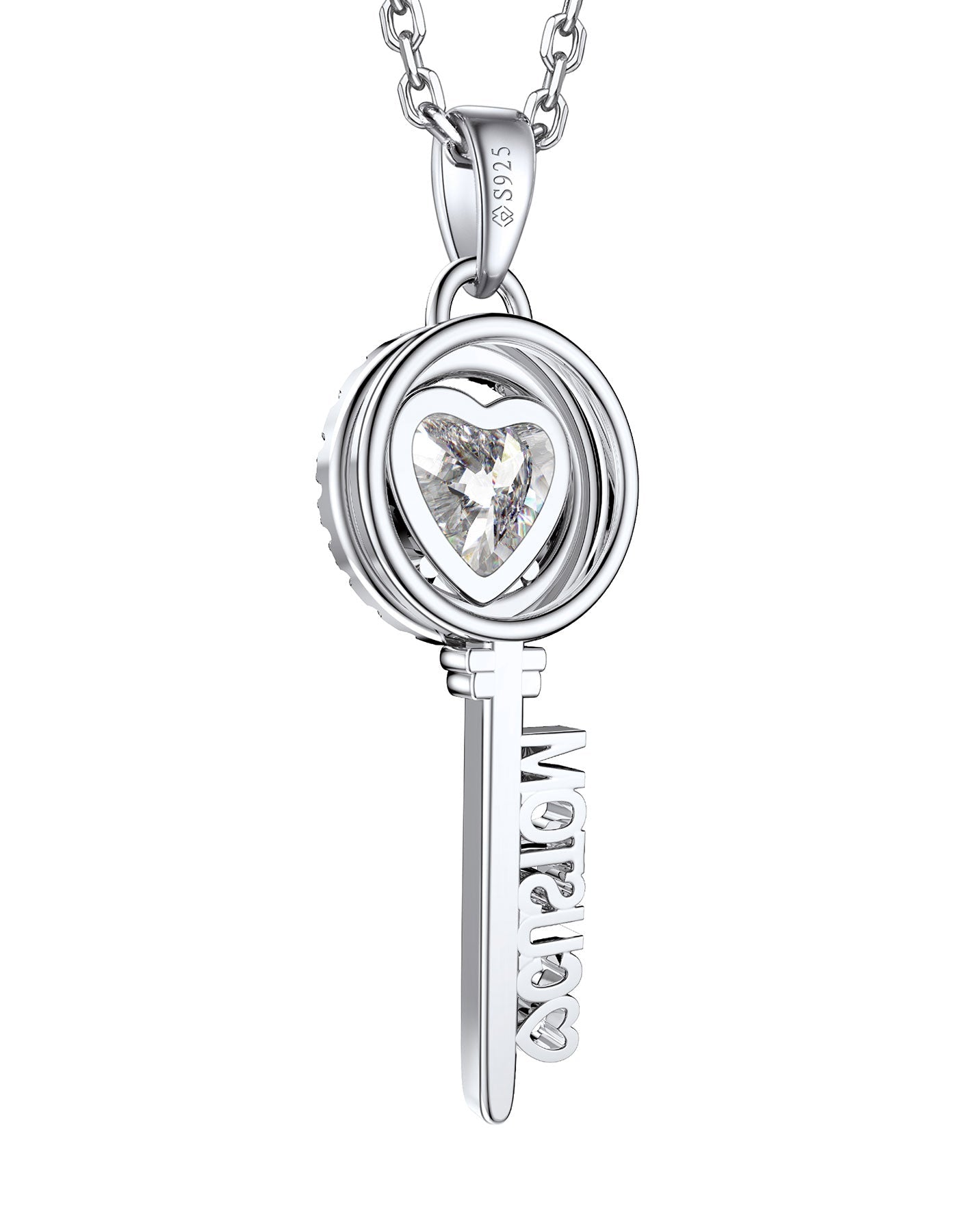 MomentWish Heart Key Pendant Necklace
