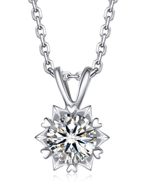 MomentWish Snowflake Moissanite Pendant Necklace For Women