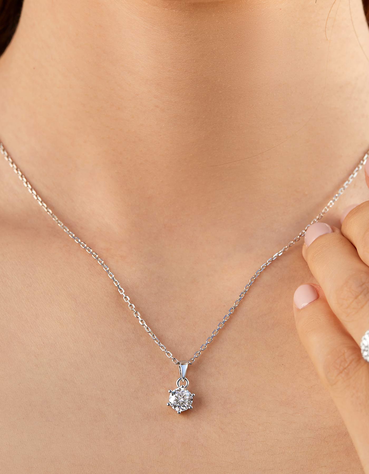 MomentWish Silver Moissanite Necklace