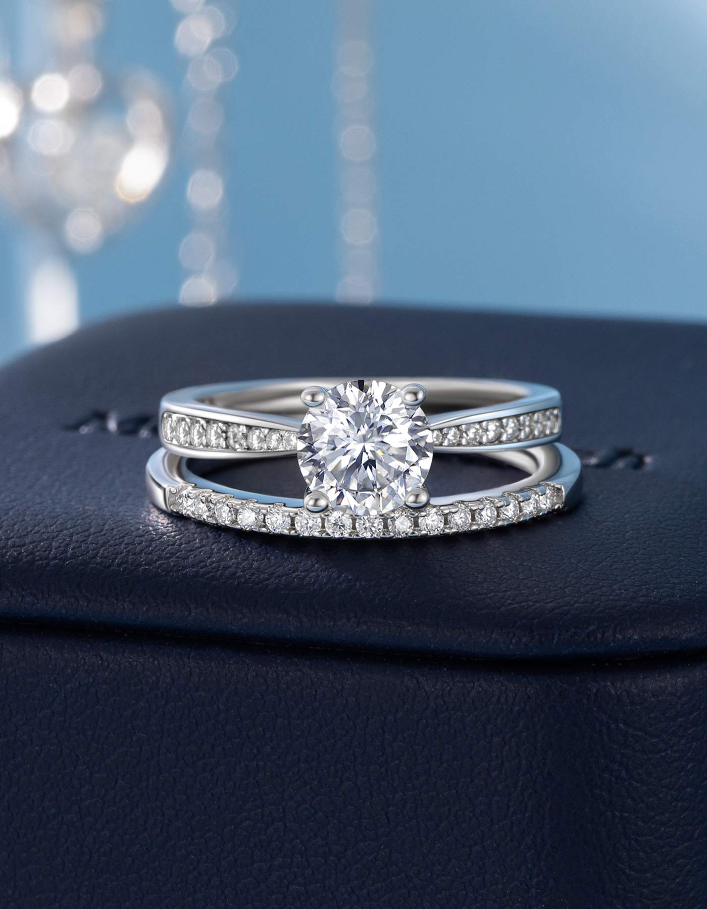 MomentWish Moissanite Rings and Wedding Band