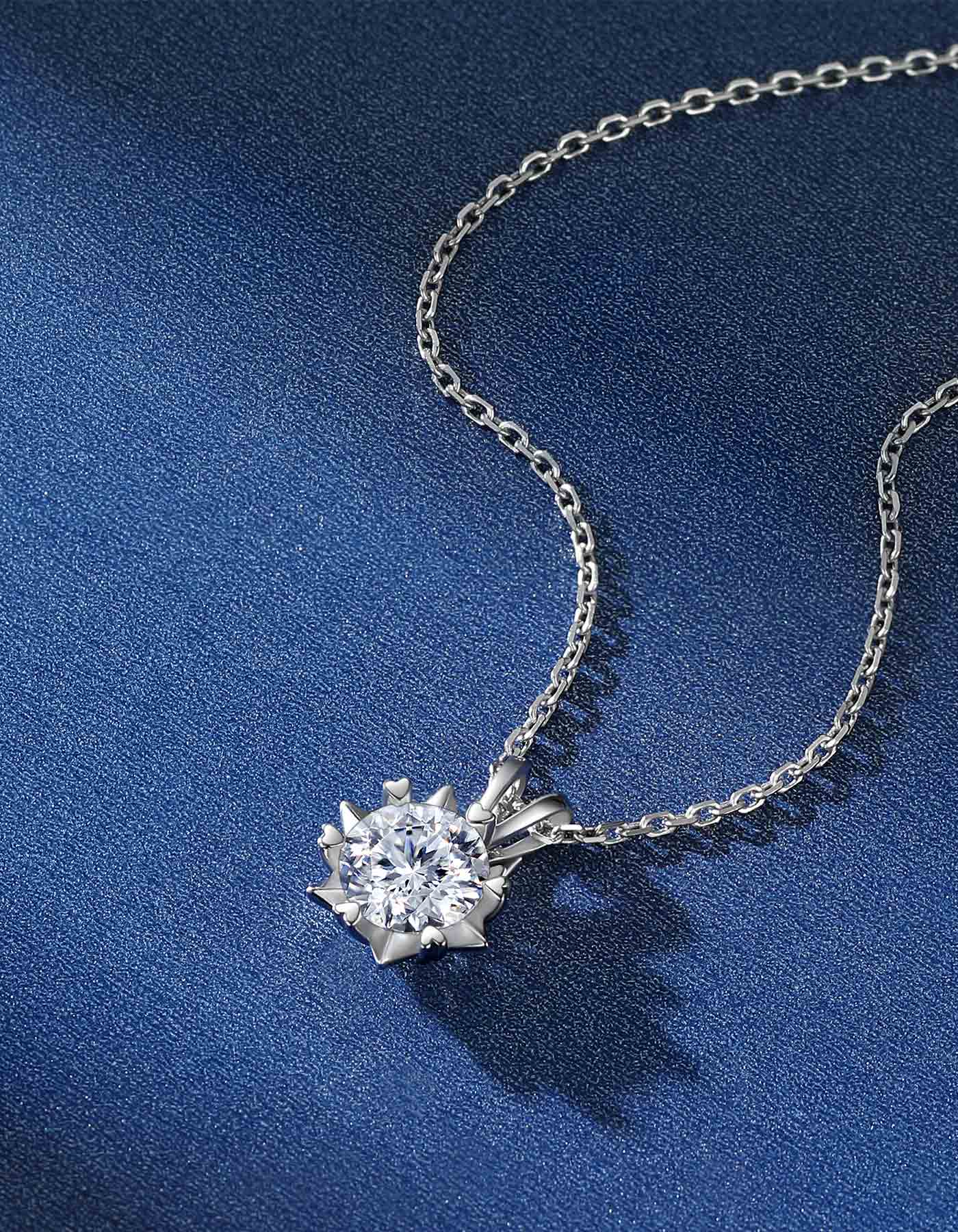 MomentWish Snowflake Moissanite Pendant Necklace